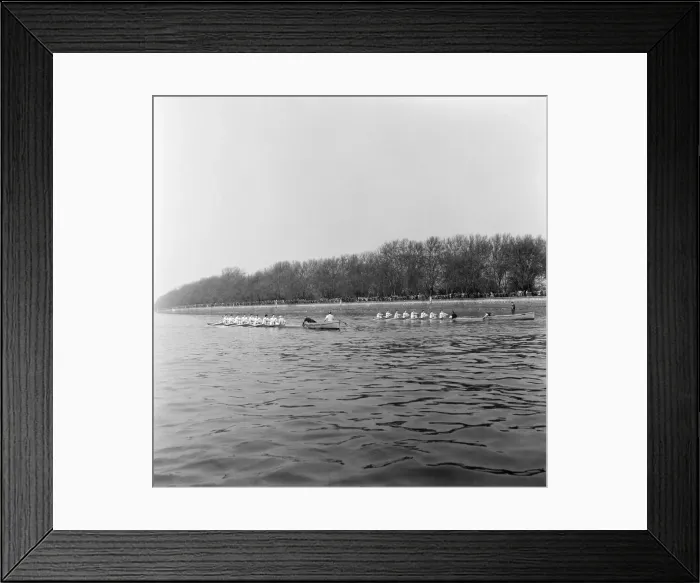 Framed Print : The Boat Race, Cambridge v Oxford. 1957. Pictured at the start of the race Framed Print : The Boat Race, Cambridge v Oxford. 1957. Pictured at the start of the race