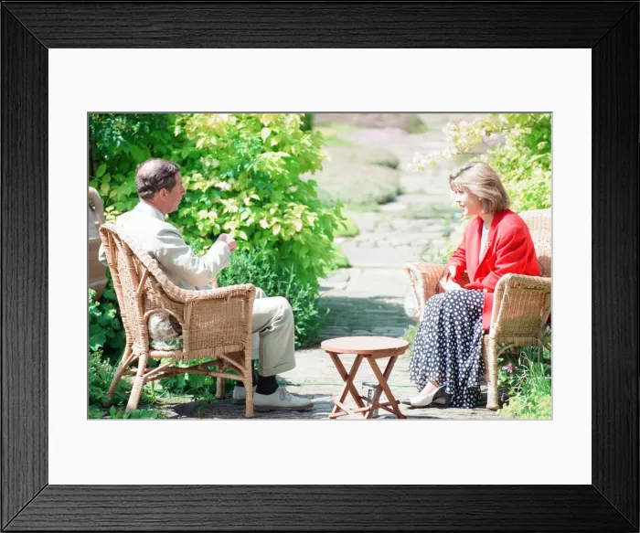 Framed Print : Prince Charles, is interviewed by members of the welsh press Framed Print : Prince Charles, is interviewed by members of the welsh press