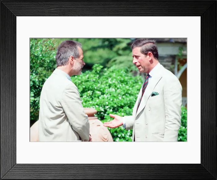 Framed Print : Prince Charles, is interviewed by members of the welsh press