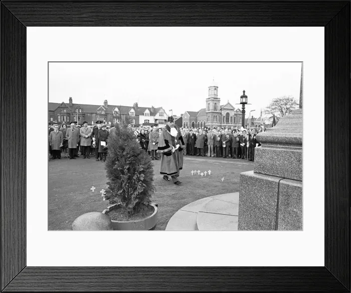 Framed Print : The Mayor and leading council members join with veterans Framed Print : The Mayor and leading council members join with veterans