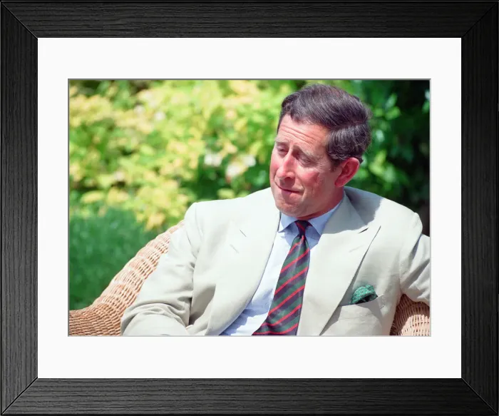 Framed Print : Prince Charles, is interviewed by members of the welsh press Framed Print : Prince Charles, is interviewed by members of the welsh press