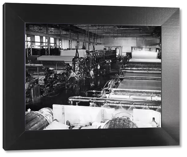 Paper industry. View of machine house from wet end. 25th July 1922