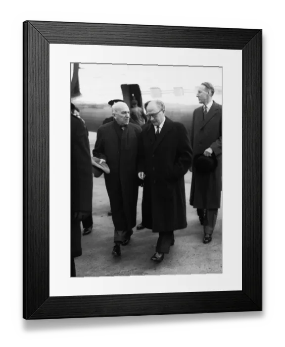 Framed Print : Suez Crisis 1956 The French Prime Minister Mr Guy Mollet arriving at London Airport Framed Print : Suez Crisis 1956 The French Prime Minister Mr Guy Mollet arriving at London Airport