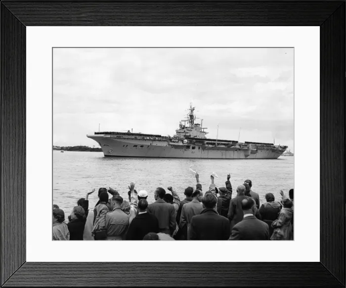 Framed Print : Suez Crisis 1956 The Aircraft Carrier HMS Theseus sails for the Mediterranean Framed Print : Suez Crisis 1956 The Aircraft Carrier HMS Theseus sails for the Mediterranean