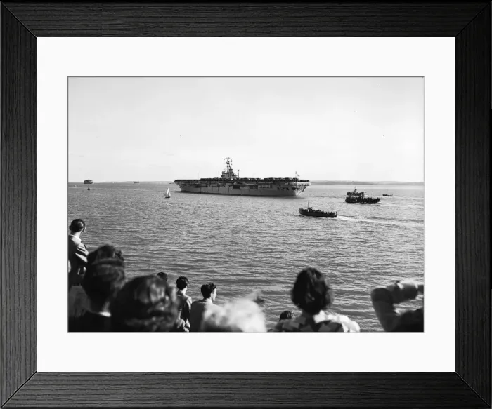 Framed Print : Suez Crisis 1956 The Aircraft Carrier HMS Theseus sails for the Mediterranean Framed Print : Suez Crisis 1956 The Aircraft Carrier HMS Theseus sails for the Mediterranean