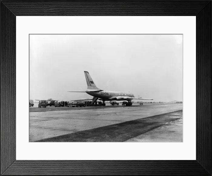 Framed Print : Suez Crisis 1956 Russian aircraft at London Airport waiting to take Colonel General Framed Print : Suez Crisis 1956 Russian aircraft at London Airport waiting to take Colonel General