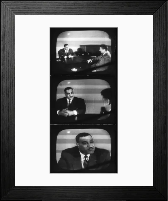 Framed Print : Suez Crisis 1956 Nasser being interviewed on ITV 27  /  8  /  56 H7573