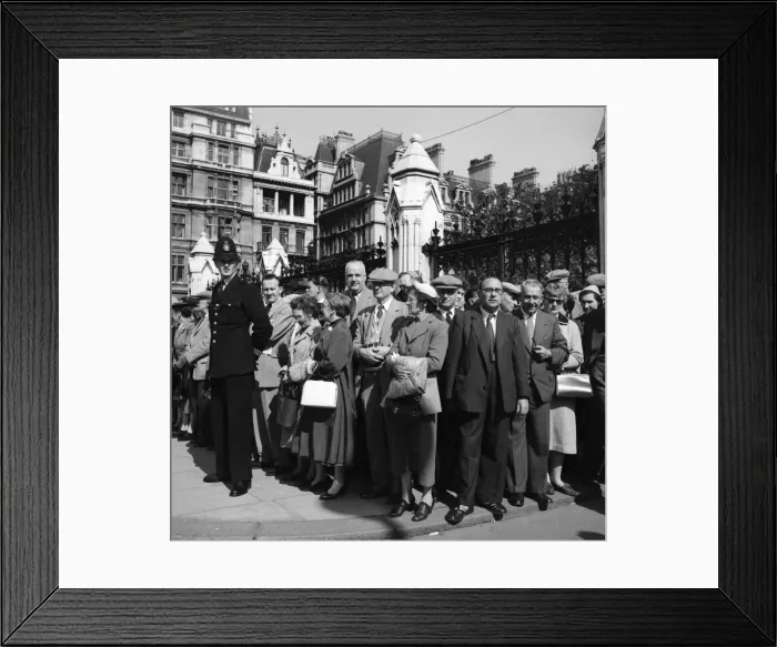 Framed Print : Suez Crisis 1956 Crowds outside the Houses of Parliament as the Suez Crisis is Framed Print : Suez Crisis 1956 Crowds outside the Houses of Parliament as the Suez Crisis is