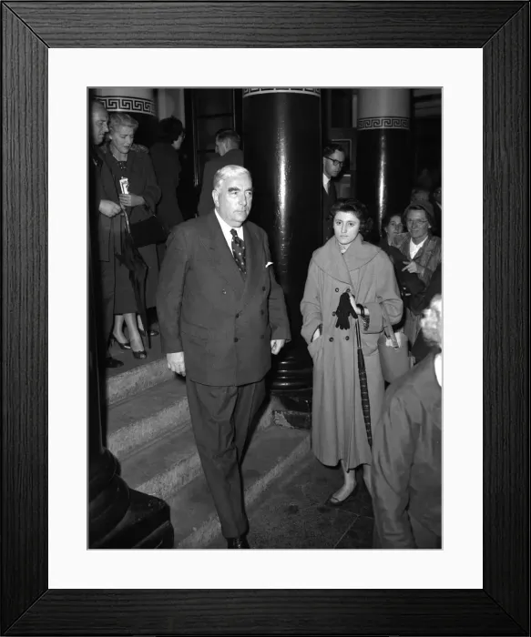 Framed Print : Suez Crisis 1956 Mr Menzies leaving St James theatre where he attended a Framed Print : Suez Crisis 1956 Mr Menzies leaving St James theatre where he attended a