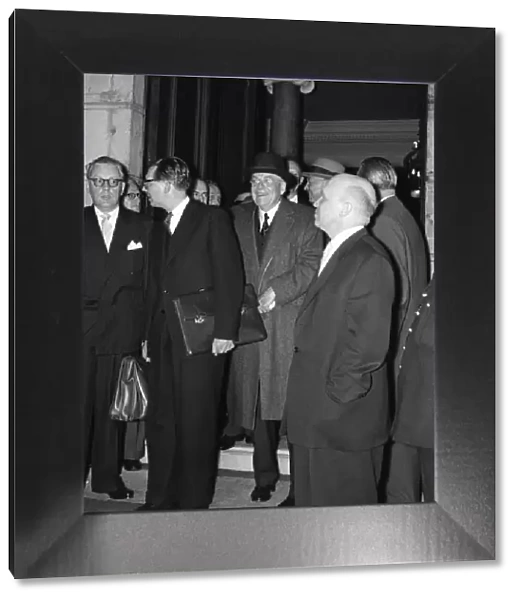 Suez Crisis 1956 John Foster Dulles leaving the Suez Conference at Lancaster House