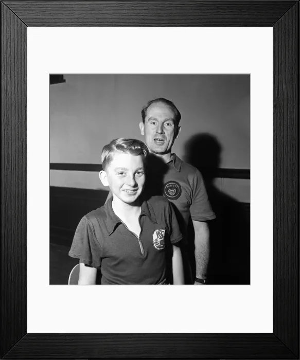 Framed Print : Ken Stanley, former England table tennis international, will be partnered by David Framed Print : Ken Stanley, former England table tennis international, will be partnered by David