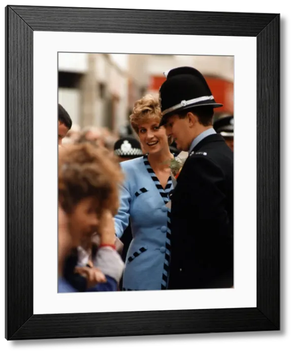 Framed Print : Princess Diana visits Wales, Wednesday 7th October 1992. Our Picture Shows Framed Print : Princess Diana visits Wales, Wednesday 7th October 1992. Our Picture Shows