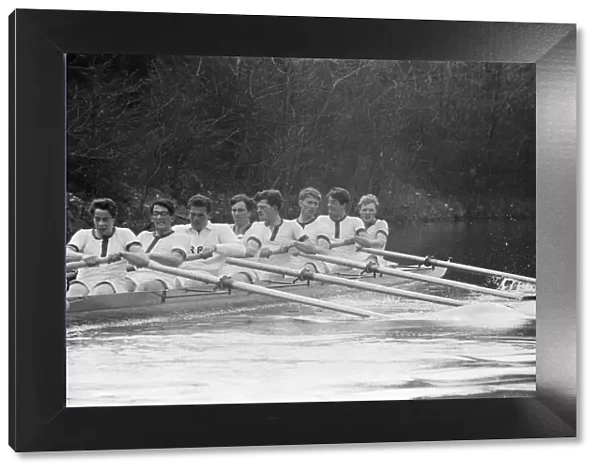 The Oxford University Rowing Crew in training for the forthcoming Oxford v Cambridge Boat