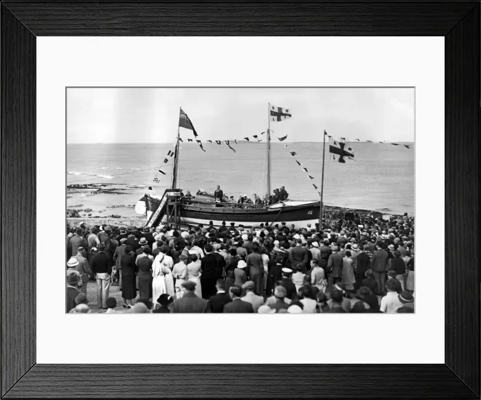Framed Print : A general view of the launching ceremony of the new North Sunderland motor lifeboat