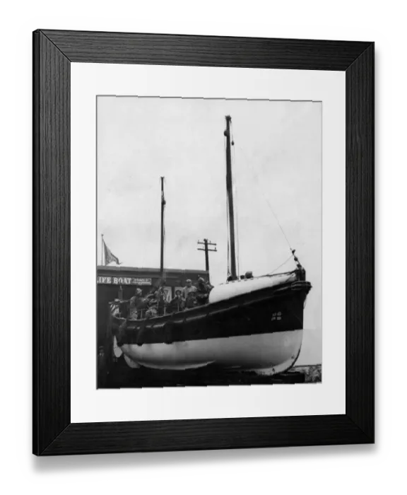 Framed Print : The Tynemouth lifeboat being taken out of its shelter for its monthly launch and test Framed Print : The Tynemouth lifeboat being taken out of its shelter for its monthly launch and test