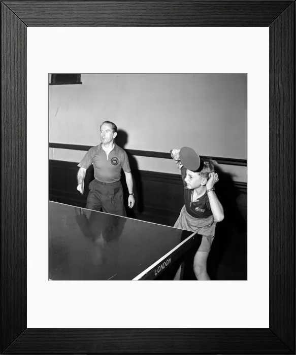 Framed Print : Ken Stanley, former England table tennis international, will be partnered by David Framed Print : Ken Stanley, former England table tennis international, will be partnered by David