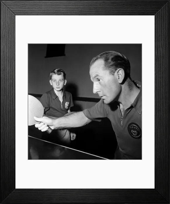 Framed Print : Ken Stanley, former England table tennis international, will be partnered by David Framed Print : Ken Stanley, former England table tennis international, will be partnered by David