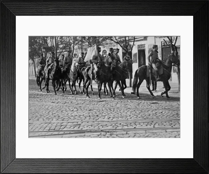 Framed Print : Portugal October 5th Revolution 1910. Officers and soldiers of the 2nd Ca