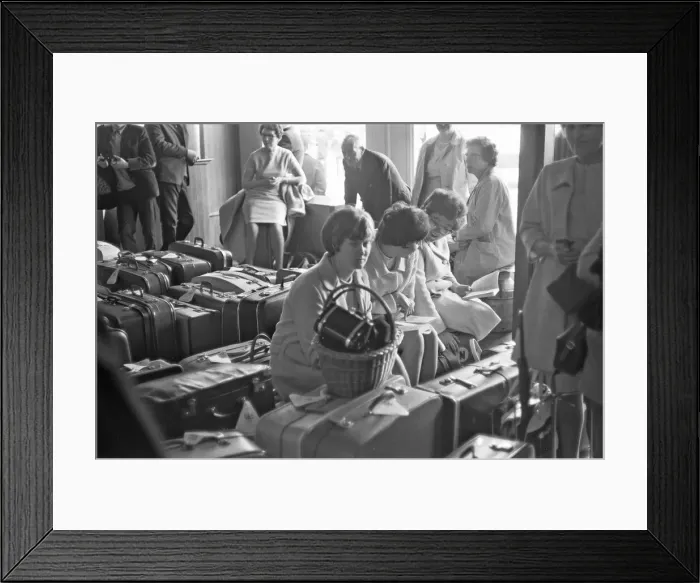 Framed Print : Holidaymakers waiting for their delayed flight to be called at Southend Airport 13th July Framed Print : Holidaymakers waiting for their delayed flight to be called at Southend Airport 13th July