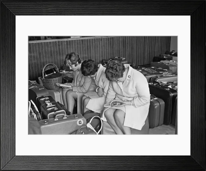 Framed Print : Holidaymakers waiting for their delayed flight to be called at Southend Airport 13th July