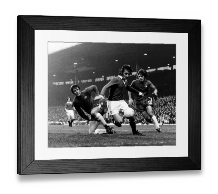 Framed Print : Football Manchester United v Chelsea FC November 1973 Lou Macari of manchester Framed Print : Football Manchester United v Chelsea FC November 1973 Lou Macari of manchester