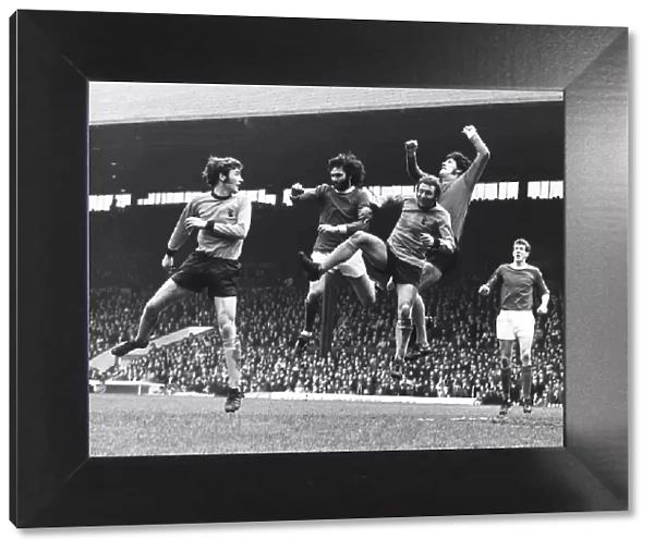 Manchester United V Wolves L-R McAlle George Best Baily Parks and Alan Gowling