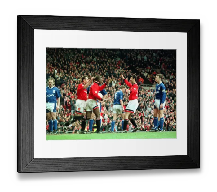 Framed Print : Manchester United v Ipswich Town Marc 1995 Man Utd 9 - Ipswich 0 @Old Trafford