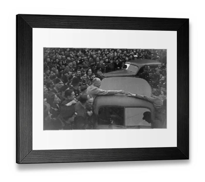 Framed Print : Supreme Allied Commander General Dwight D Eisenhower shakes hands with a woman from Framed Print : Supreme Allied Commander General Dwight D Eisenhower shakes hands with a woman from