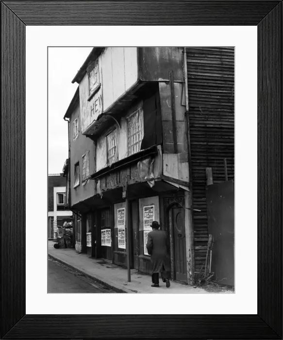 Framed Print : The first of Coventrys medieval, timber framed properties to be dismantled Framed Print : The first of Coventrys medieval, timber framed properties to be dismantled