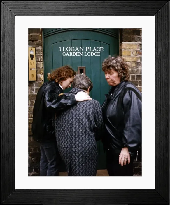 Framed Print : Grieving Fans stand outside 1 Logan Place mourning the death of Freddie Mercury singer Framed Print : Grieving Fans stand outside 1 Logan Place mourning the death of Freddie Mercury singer