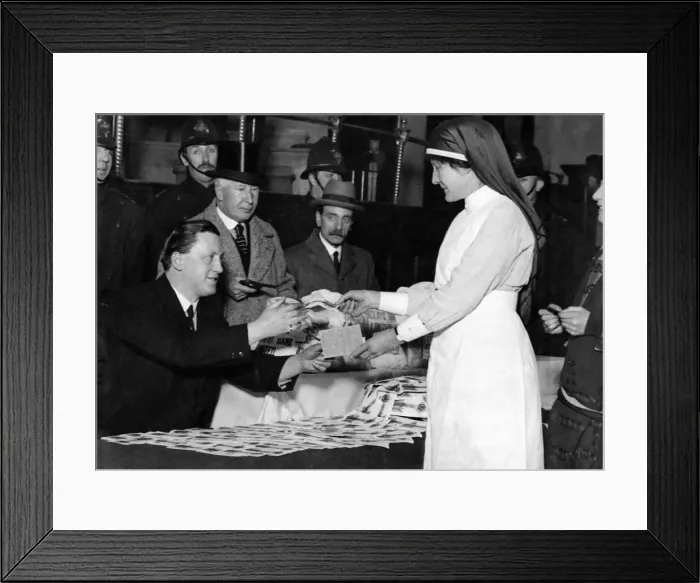 Framed Print : Annual share out of the new Tabernacle Provident Society. 15th December 1923 Framed Print : Annual share out of the new Tabernacle Provident Society. 15th December 1923