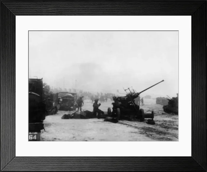 Framed Print : Scenes on a Normandy beachhead as crack British troops made their first landing Framed Print : Scenes on a Normandy beachhead as crack British troops made their first landing