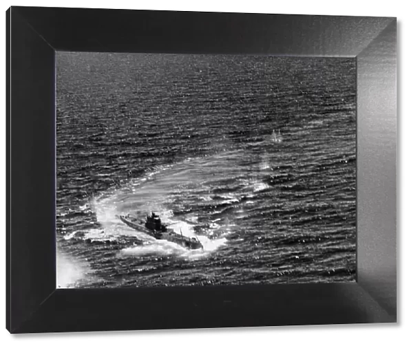 RAF Attack on Italian Submarine. Circa August 1942 While carrying out a patorol in