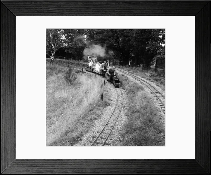 Framed Print : Railway enthusiasts at the miniature railway at Greywood Framed Print : Railway enthusiasts at the miniature railway at Greywood