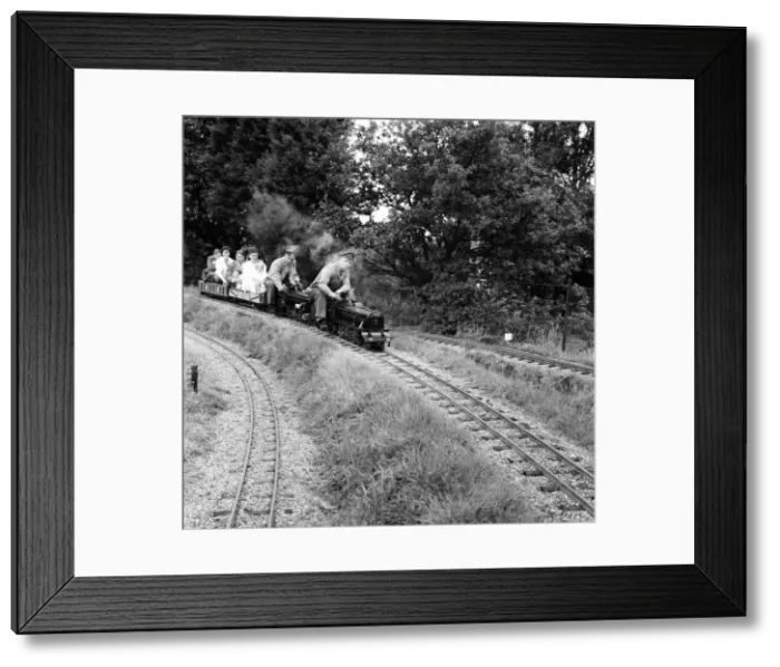 Framed Print : Railway enthusiasts at the miniature railway at Greywood Framed Print : Railway enthusiasts at the miniature railway at Greywood