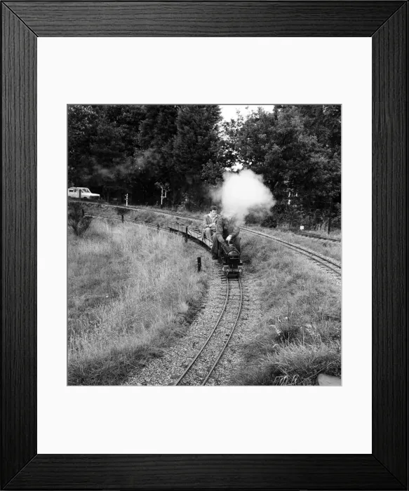 Framed Print : Railway enthusiasts at the miniature railway at Greywood Framed Print : Railway enthusiasts at the miniature railway at Greywood
