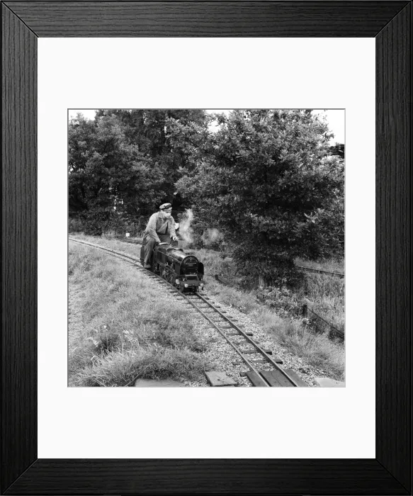 Framed Print : Railway enthusiasts at the miniature railway at Greywood Framed Print : Railway enthusiasts at the miniature railway at Greywood