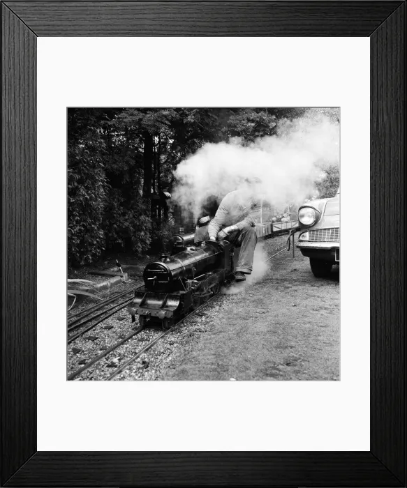 Framed Print : Railway enthusiasts at the miniature railway at Greywood Framed Print : Railway enthusiasts at the miniature railway at Greywood