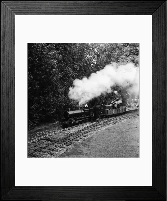 Framed Print : Railway enthusiasts at the miniature railway at Greywood Framed Print : Railway enthusiasts at the miniature railway at Greywood
