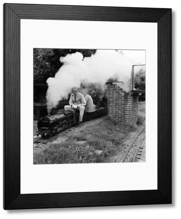 Framed Print : Railway enthusiasts at the miniature railway at Greywood Framed Print : Railway enthusiasts at the miniature railway at Greywood