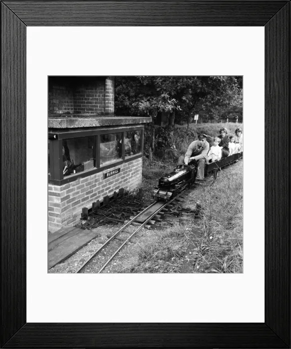 Framed Print : Railway enthusiasts at the miniature railway at Greywood Framed Print : Railway enthusiasts at the miniature railway at Greywood