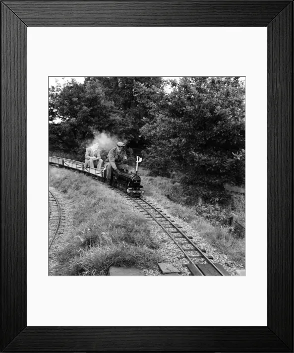 Framed Print : Railway enthusiasts at the miniature railway at Greywood Framed Print : Railway enthusiasts at the miniature railway at Greywood