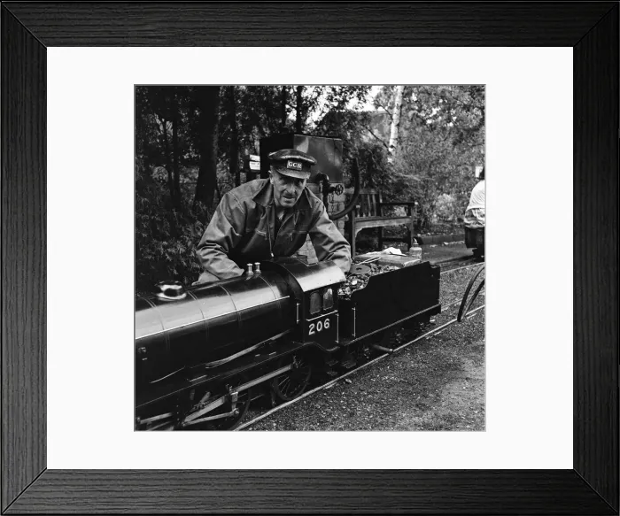 Framed Print : Railway enthusiasts at the miniature railway at Greywood