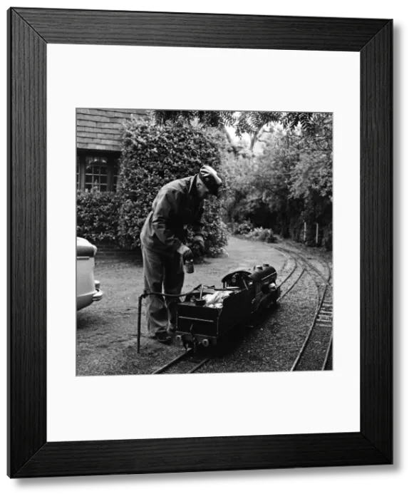 Framed Print : Railway enthusiasts at the miniature railway at Greywood Framed Print : Railway enthusiasts at the miniature railway at Greywood