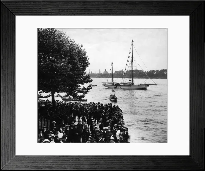 Framed Print : Red letter day for the Sea Scouts. Formal presentation of the vessel given to them by Framed Print : Red letter day for the Sea Scouts. Formal presentation of the vessel given to them by