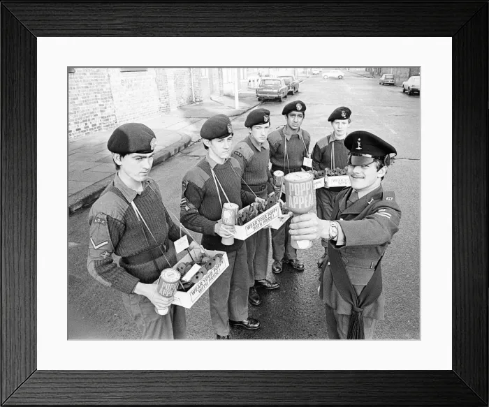 Framed Print : Army Cadets selling Poppies ahead of Remembrance Day, Teesside, November 1976 Framed Print : Army Cadets selling Poppies ahead of Remembrance Day, Teesside, November 1976