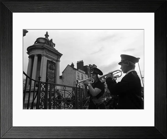 Framed Print : Remembrance Day service in Stockton-on-Tees. November 1974 Framed Print : Remembrance Day service in Stockton-on-Tees. November 1974