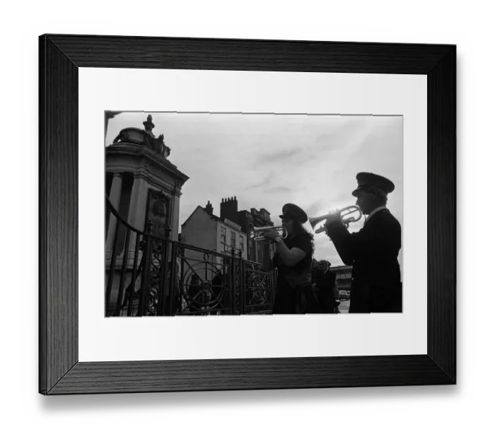 Framed Print : Remembrance Day service in Stockton-on-Tees. November 1974