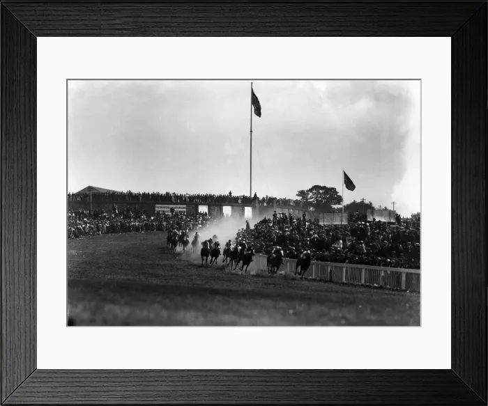 Framed Print : The Derby. RoundingTattenham Corner. June 1920 Framed Print : The Derby. RoundingTattenham Corner. June 1920