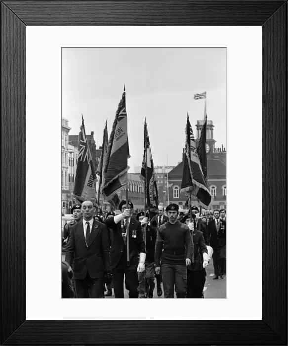 Framed Print : Remembrance Day service in Stockton-on-Tees. November 1974 Framed Print : Remembrance Day service in Stockton-on-Tees. November 1974